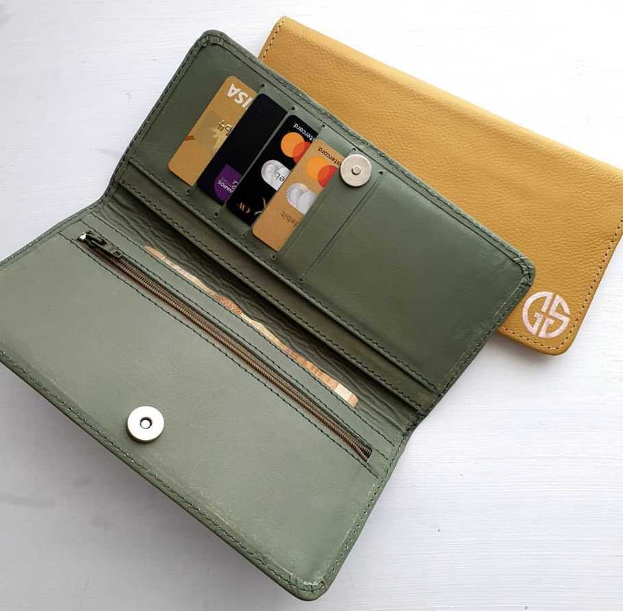 Genesis Style Ladies Genuine Leather Wallet Olive Green