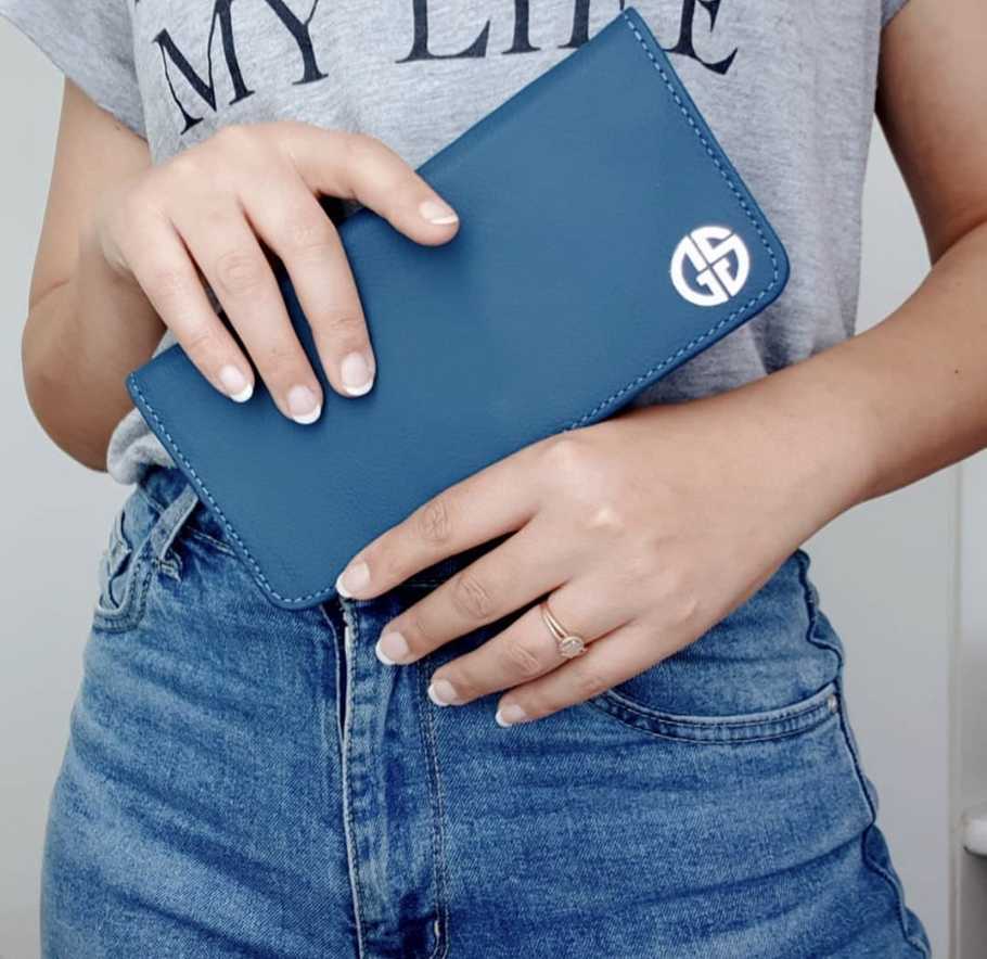 Genesis Style Ladies Genuine Leather Wallet Blue
